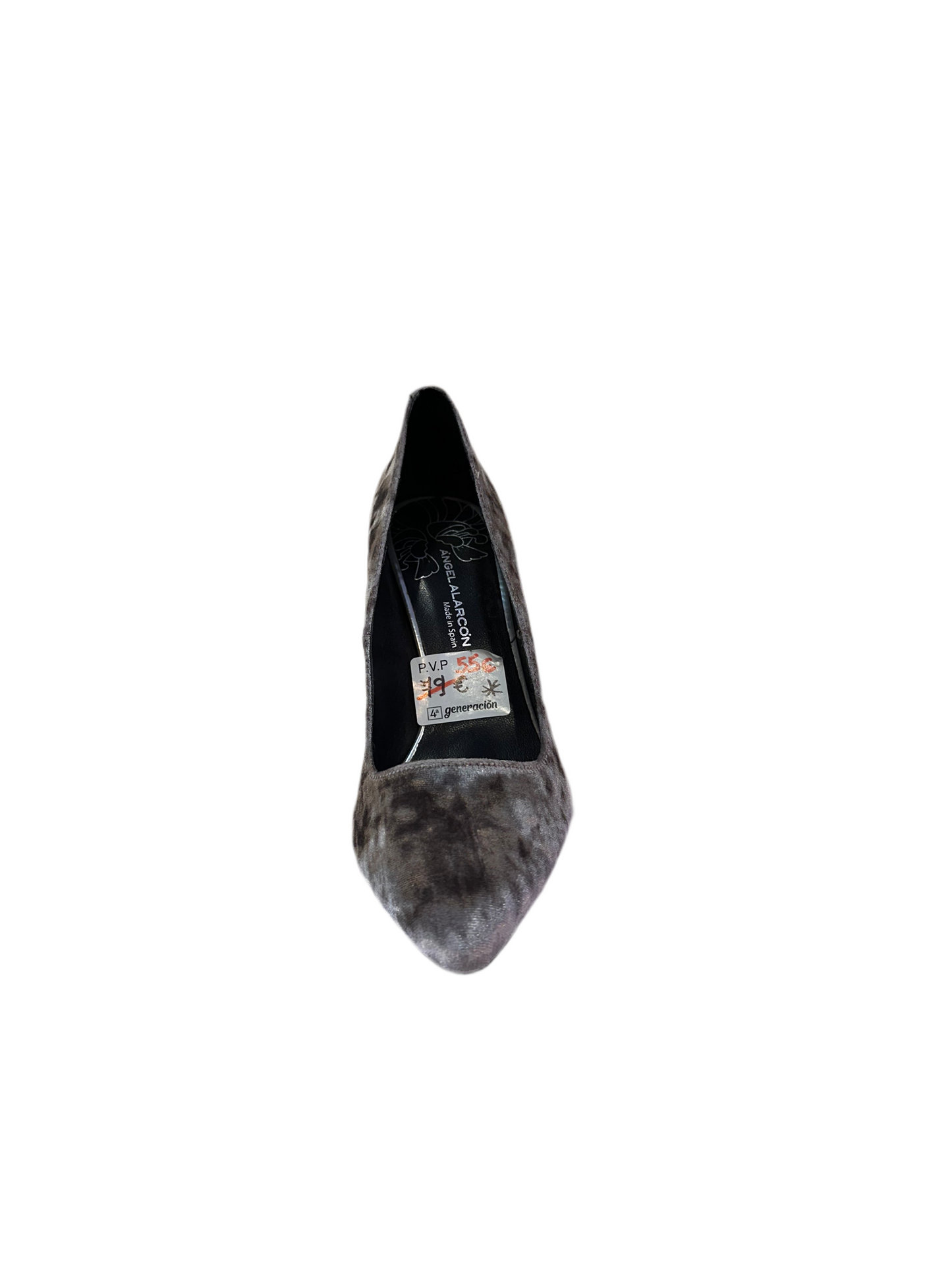 ZAPATO SALÓN ÁNGEL ALARCÓN GRIS TERCIOPELO