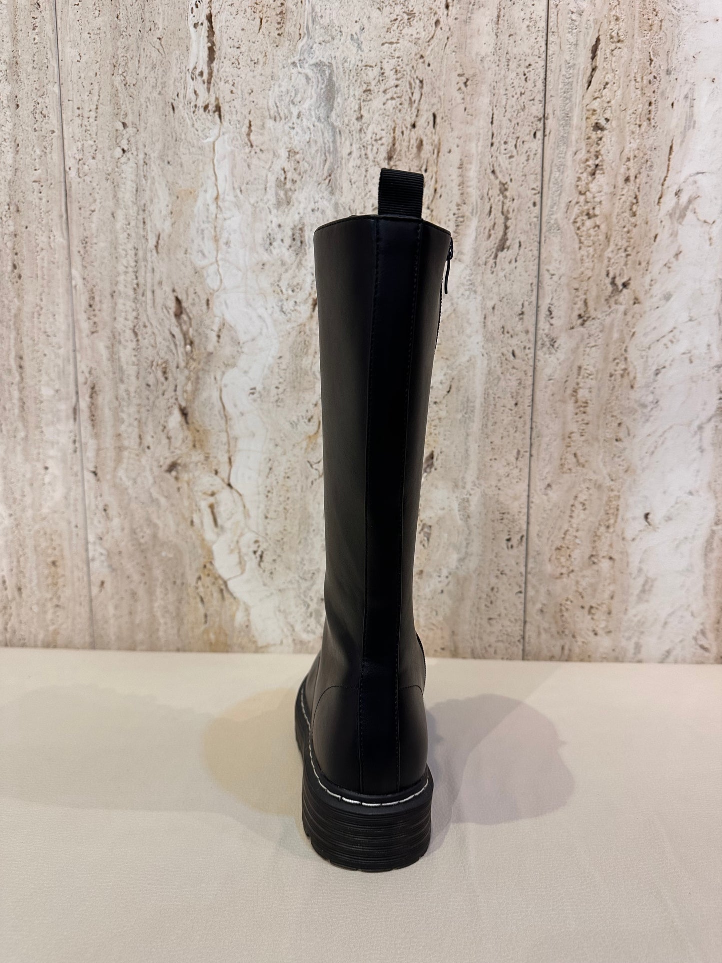 BOTA MILTAR CAÑA ALTA CORDONES
