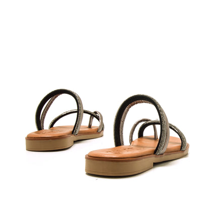 CHANCLO PLANO PLATA MUSTANG  ALYSA