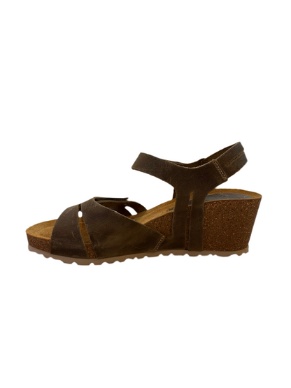 SANDALIA CUÑA INTERBIOS KAKI 5634