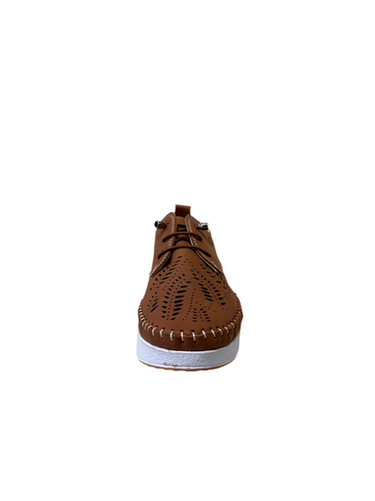 ZAPATILLA PIEL MANLISA TROQUELADA