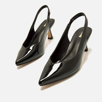 ZAPATO DESTALONADO TACÓN NEGRO CHAROL MUSTANG