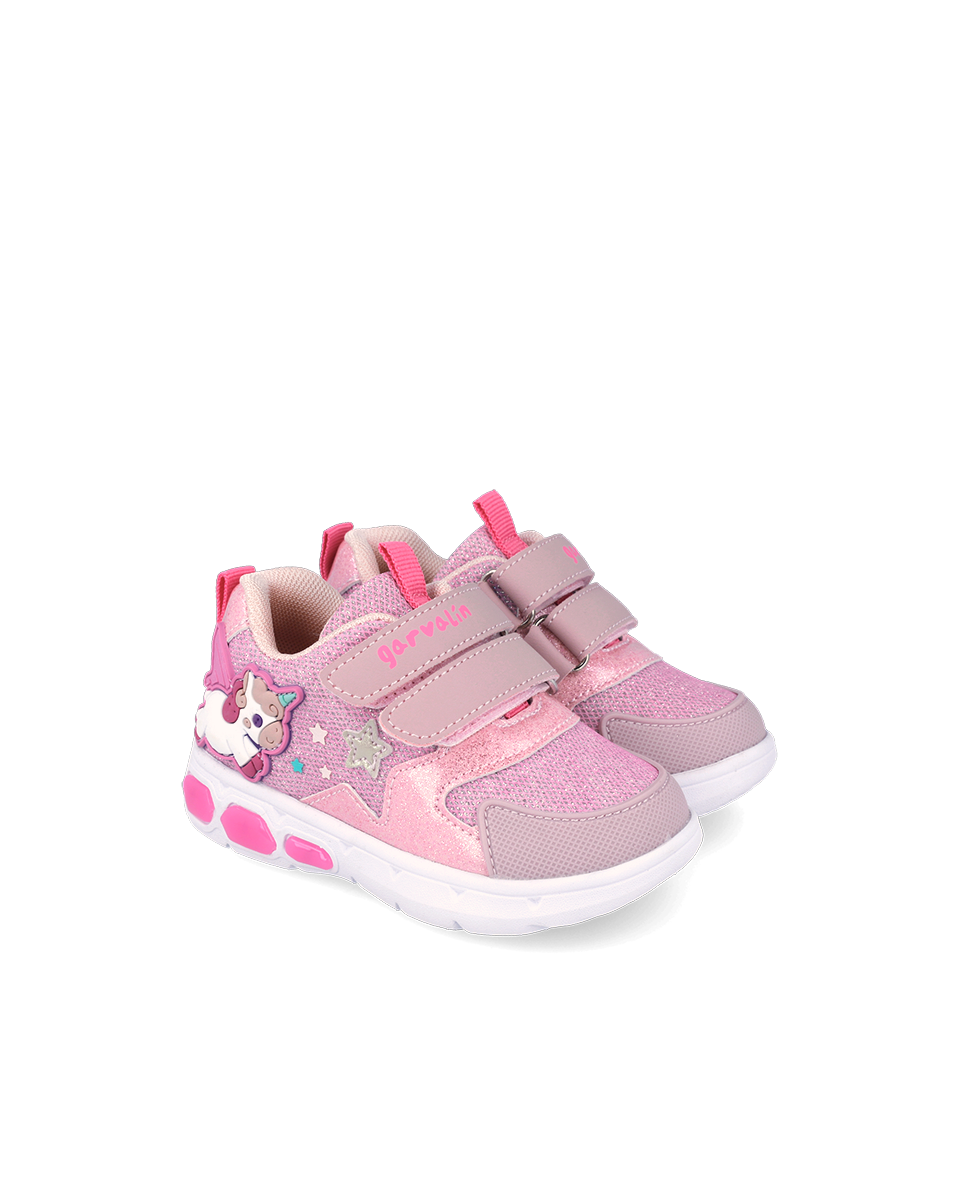 ZAPATILLA LUZ GARVALIN UNICORNIO ROSA