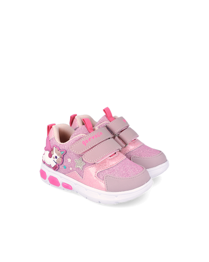 ZAPATILLA LUZ GARVALIN UNICORNIO ROSA