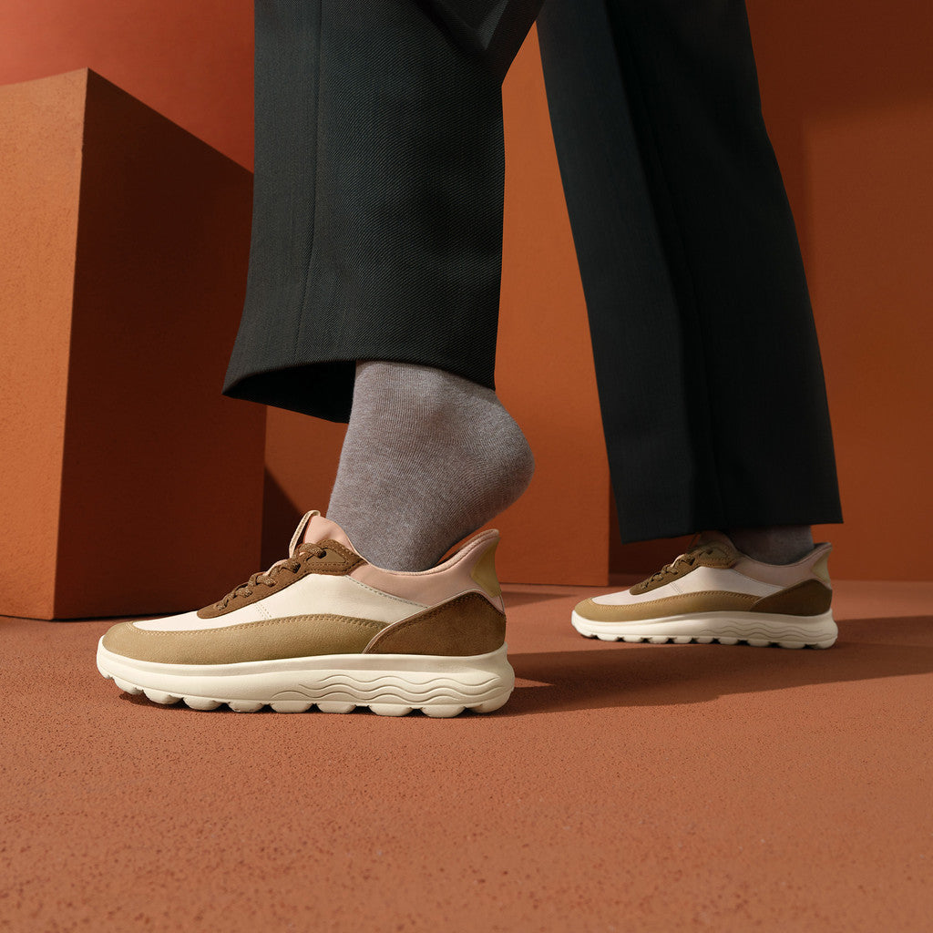 ZAPATILLA GEOX SPHERICA PLUS SLIP IN BEIGE/MARRON