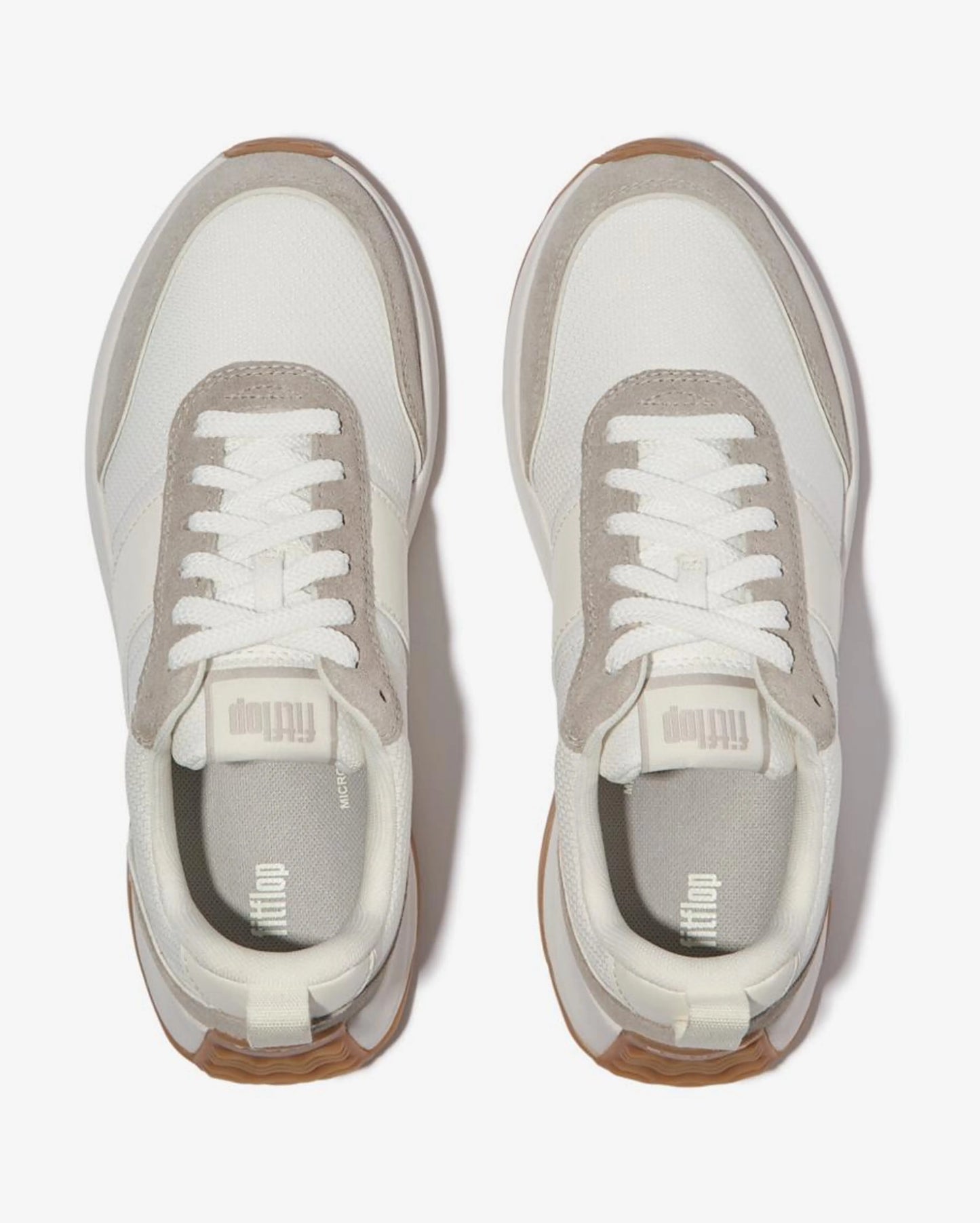 ZAPATILLAS FITFLOP F-MODE FLOW SUEDE BLANCO GRIS MUJER